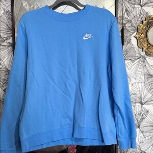 Nike Light Blue Crewneck Sweatshirt with White Swoosh
